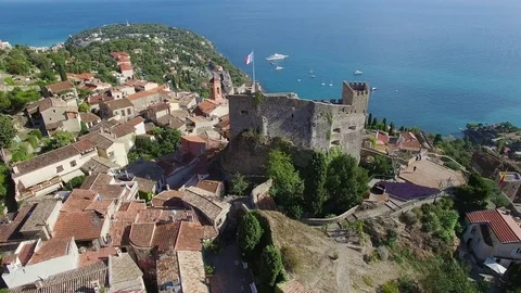 Aerial view of Roquebrune Cap Martin Stock Footage 72952091