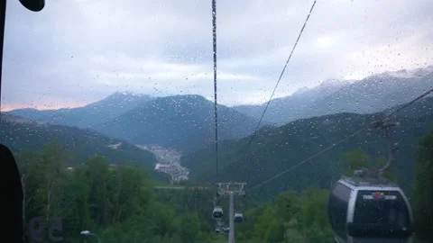 Aerial view of Rosa Khutor resort. Caucasus mountains. 库存影片 112668952