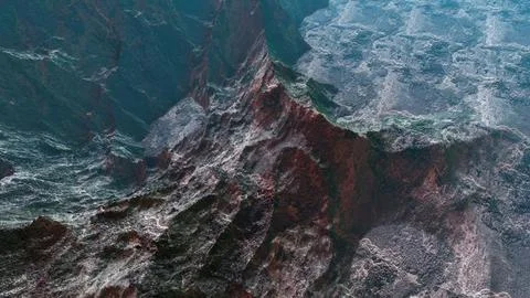 Aerial view of rough mountain range creating a natural abstract pattern Stock Illustration
