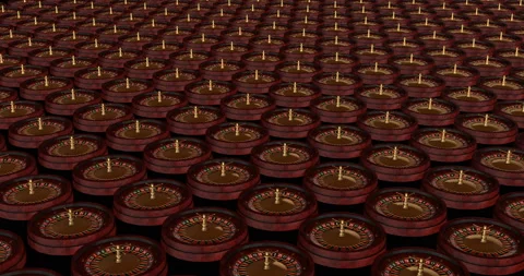 Aerial View Roulette Wheels 3d animation Stock Footage 192177963