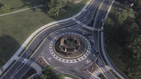 Aerial view of roundabout 4K UHD Stock Footage 109542404