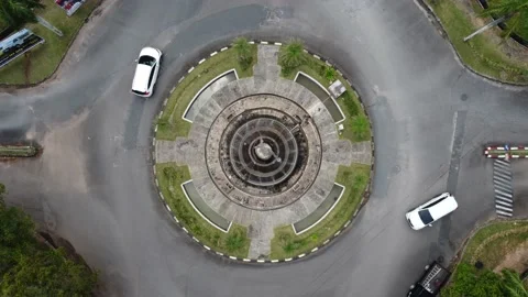 Aerial view of roundabout Stock Footage 171044156
