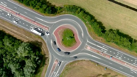 Aerial view of a roundabout. Stock-Footage 275271239