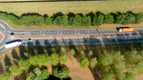 Aerial view of a roundabout. 動画素材 275296382