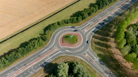 Aerial view of a roundabout. 動画素材 275299319