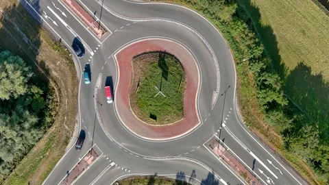 Aerial view of a roundabout. 動画素材 275336476
