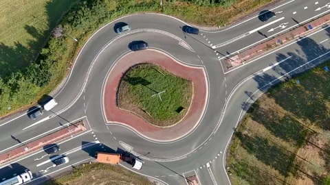 Aerial view of a roundabout. Video stock 275337831