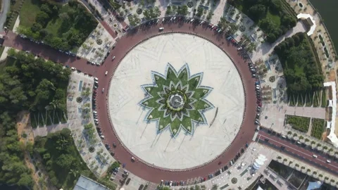 Aerial view of Roundabout in Putrajaya Stock Footage 147933563