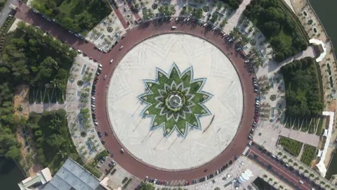Aerial view Roundabout in Putrajaya Stock Footage 147933689