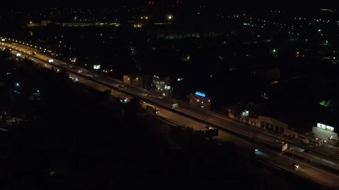 Aerial view the roundabout, transport interchange and road junctions Video stock 95401864