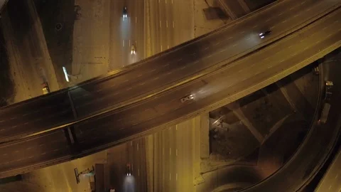 Aerial view the roundabout, transport interchange and road junctions Video stock 95403334