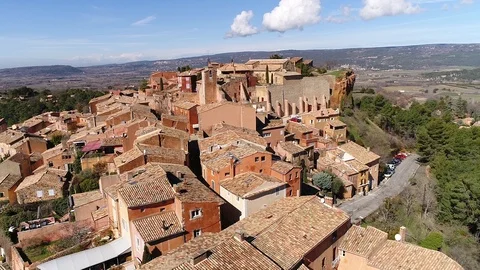 Aerial view of Roussilon Stock Footage 88133508