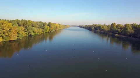 Aerial view of rowing canal Stock Footage 56033554