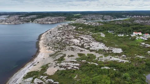Aerial View of the Rugged Bohusln Archipelago Coast near Smgen, Sweden Stock Footage 340910771