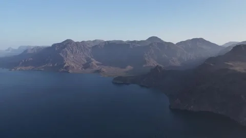 Aerial view of the rugged coastline of Isla San Jose north of La Paz, Baja Stock Footage 346157811