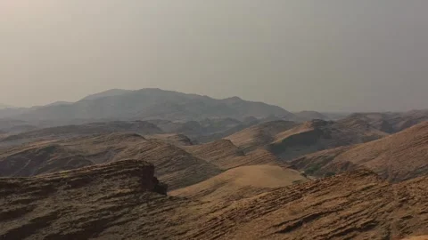 Aerial View of Rugged Mountain Landscape in Namibia Stock Footage 339501876