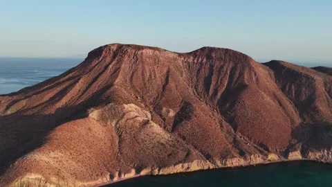 Aerial View of Rugged Mountain in San Jose North of La Paz Baja California Sur Stock Footage 345374146