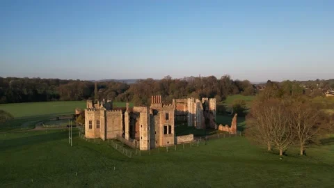 Aerial view of the ruins of Cowdray house Midhurst West Sussex Video stock 239315853