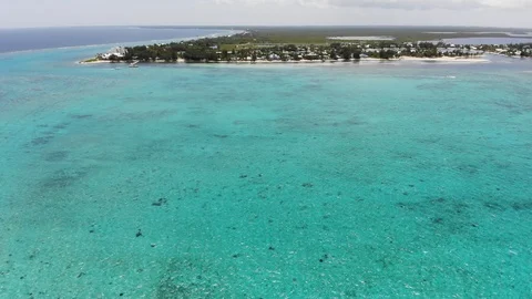 Aerial view of Rum Point, Grand Cayman Stock Footage 117942406