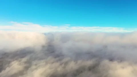 Aerial view running clouds in the sky in motion. Stock Footage 136648162