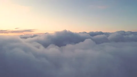 Aerial view running clouds in the sky in motion. Stock Footage 136648257