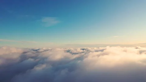 Aerial view running clouds in the sky in motion. Stock Footage 136648497