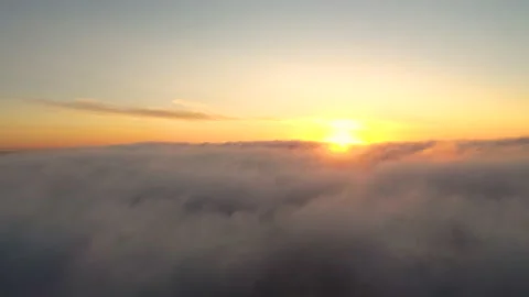 Aerial view running clouds in the sky in motion. Aerial view white clouds i Stock Footage 225489230