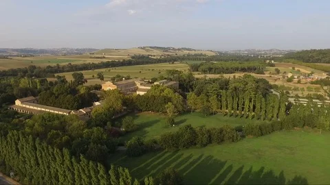 Aerial View Rural Countryside Stock Footage