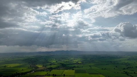 Aerial View of Rural Development and Landscape in Gujarat, India 01 Stock Footage 346115271