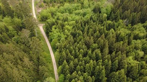 Aerial View of Rural Fields Forest and Country Roads Stock Photos