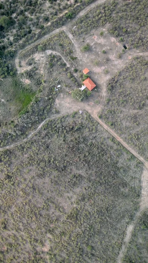 Aerial view of a rural land development with dirt access roads Stock Footage 342061559