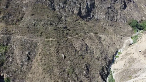 Aerial view of rural mountain valley in la libertad, peru Stock Footage 281698571