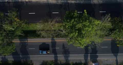 Aerial view of rural road with tree environment Stock Footage 86739470