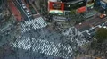 Aerial View Rush Hour Crowded Street Tokyo People Crossing Crowd Walk Commuters HD Footage