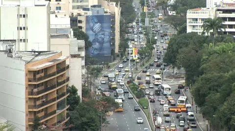 Aerial View of Rush Hour Traffic in Rio De Janeiro, Brazil 3 動画素材 19712302