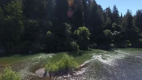 An Aerial View of The Russian River Stock Footage 76007888