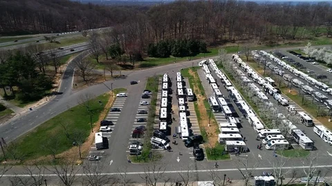 Aerial view of RV Show Stock-Footage 88890619