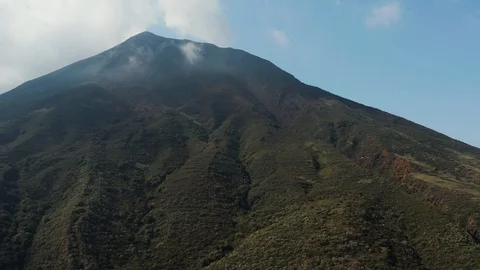 Aerial view of the safe side of the Stromboli volcano, Italy Stock-Footage 118564900