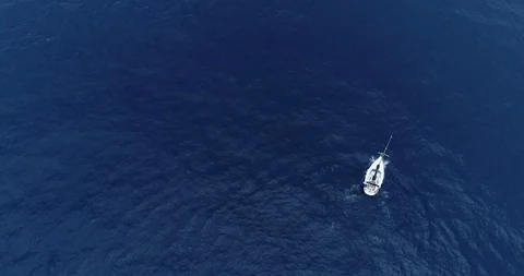 Aerial view of a sailboat Stock Footage 99655767