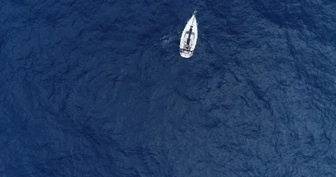 Aerial view of a sailboat Stock Footage 99655800