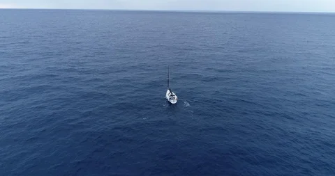 Aerial view of a sailboat Stock Footage 99655813