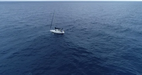 Aerial view of a sailboat Stock Footage 99655875