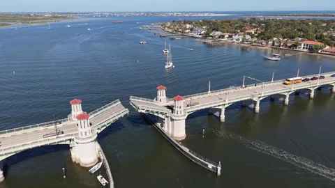 Aerial View of Saint Augustine Coastline and Residential Beach Community Stock Footage 333725012