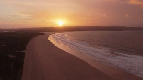 Aerial View of Saint Ives panoramic landscape at sunset Cornwall, UK. drone shot Stock Footage 322060909