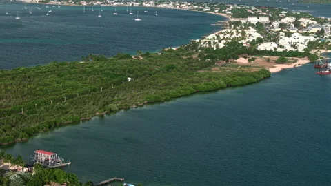 Aerial View, Saint Martin aka Sint Maarten Caribbean Island, Tropical Paradise Stock-Footage 337443845