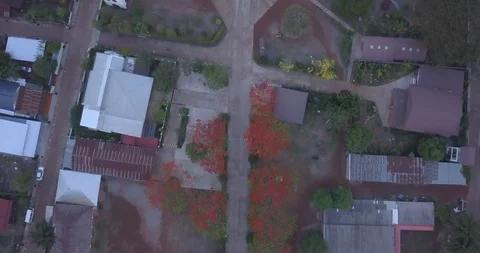Aerial view of Saint Michael Cathedral, Tharae, Sakon Nakhon, Thailand Stock Footage 90663568