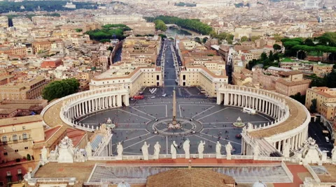 Aerial view of Saint Peter Square Stock Footage 60756982