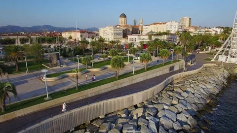 Aerial view of saint Raphael Stock Footage 72953226