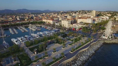 Aerial view of saint Raphael Stock Footage 72953464