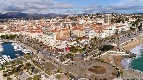 Aerial view of Saint Raphael Stock Footage 88133092